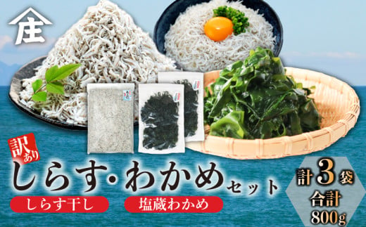 訳ありしらす干し 塩蔵わかめ セット 合計800g ( 訳ありしらす干し 500g 塩蔵わかめ 300g ) 訳あり 冷凍 しらす干し 塩蔵 わかめ チャック付き ごはん お味噌汁 丼 パスタ チャーハン サラダ 魚 料理 愛知県 南知多町 師崎 小魚 魚貝 魚貝類 しらす シラス 海鮮 しらす丼 おすすめ 大人気 南知多産しらす 愛知県産しらす ワカメ 南知多産わかめ 愛知県産わかめ