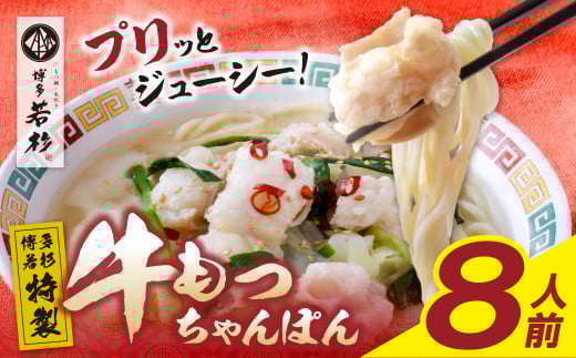 U61-133 博多若杉もつちゃんぽん　8人前【上野焼チャンス】