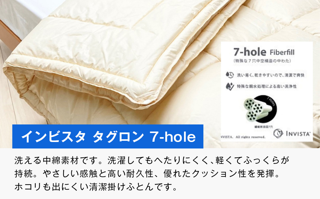 清潔掛ふとん 洗えるインビスタ ダクロン ２枚合わせ 日本製 SL ふわもち15TW