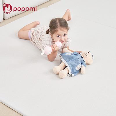 ふるさと納税 川口市 popomi 抗菌もちもちプレイマット　モダングレー&amp;リネンベージュ　140×200×1.6cm