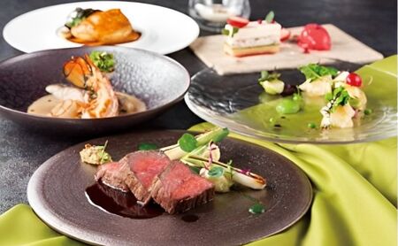 スカイツリー（R）ビューレストラン 簾【ディナーペア券】炭火窯焼フレンチ「魅惑の簾 炭火窯焼コース」＋シャンパン1杯 SKYTREE お食事券 展望 スカイツリー  東京都 墨田区 チケット 観光 デ