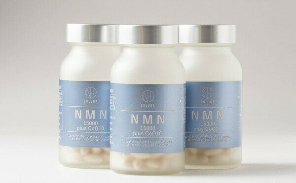 【ふるさと納税】NMN15000 plus CoQ10(15,000mgの高配合)×3箱　サプリメント　NMN　コエンザイムQ10　120粒（1ヵ月分）×3箱 　送料無料　静岡県 富士宮市