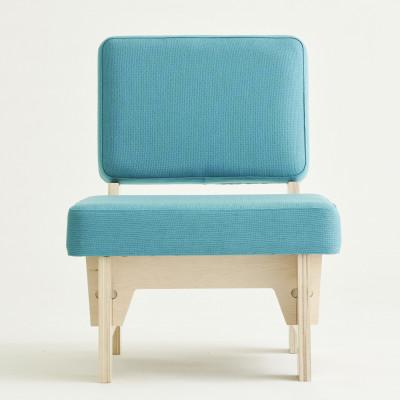 ふるさと納税 海南市 和歌山県海南市　高品質な一人掛け組み立てソファ　キャンバスサックスブルー(フレームホワイト)