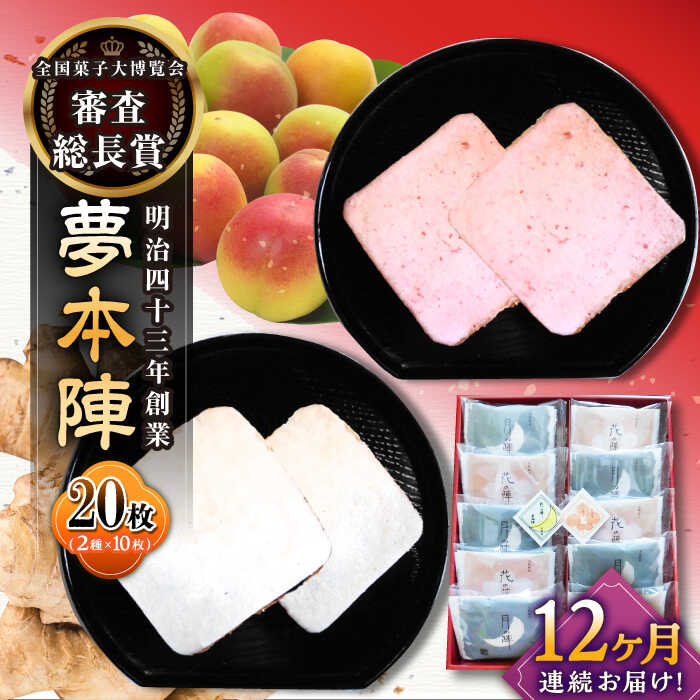 【ふるさと納税】【12回定期便】夢本陣 20枚（2種×10枚） /恵比須堂[UBQ016] 煎餅 せんべい セット 詰め合わせ お菓子 和菓子