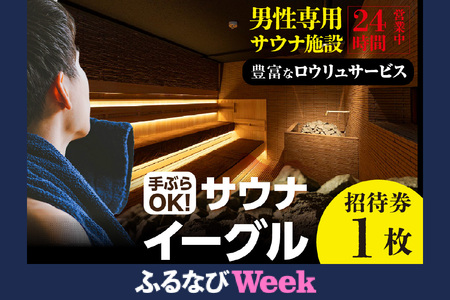 【ふるなびWEEK対象】サウナイーグル招待券　1枚 FN-Limited（2338）