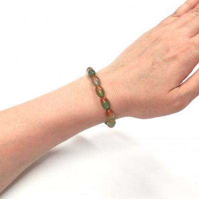 ふるさと納税 和泉市 孔雀めのうのナツメ型ブレスレット |  | 02