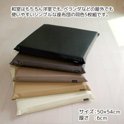 ふるさと納税 蒲郡市 座布団 合皮レザー 5枚組 固形チップウレタン入り_ダークブラウン【G0476】 |  | 01