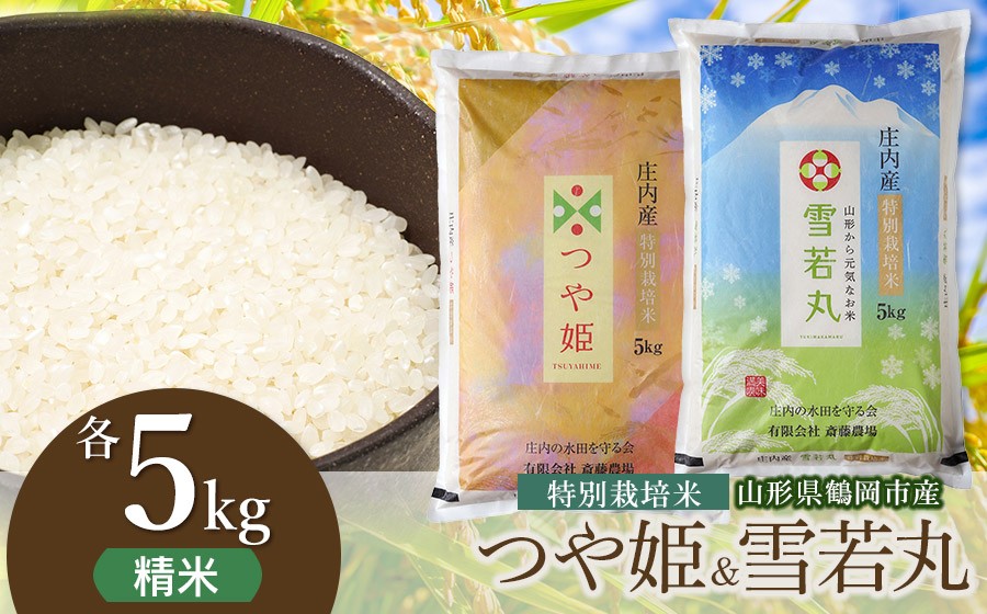 
                  【令和8年産 新米】 斎藤農場の特別栽培米つや姫・雪若丸 各5kgセット 食べ比べ 山形県鶴岡市 [K-881] | つやひめ ゆきわかまる 米どころ 庄内米 ブランド米 米 コメ こめ ご飯 ごはん 美味しい お取り寄せ 農家直送 東北 国産 おすすめ 人気 返礼品
                