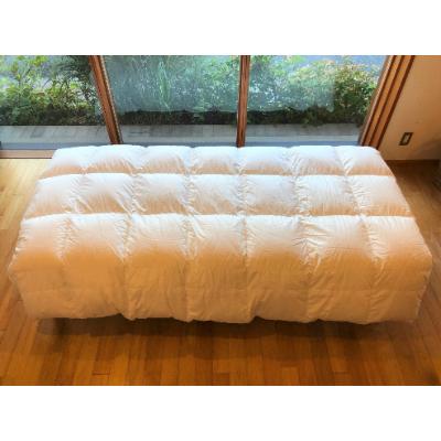 ふるさと納税 柏原市 体格のよい方向け　縦横に大きく仕立てた羽毛ふとん+和晒しガーゼで作ったカバー(アイボリー)のセット