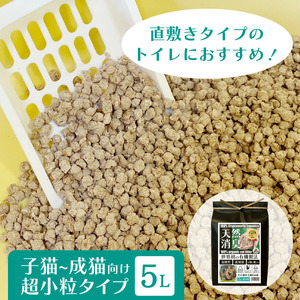 オーガニック猫砂 杉にゃん 超小粒タイプ 5L×1 | 安心 食べて 臭い 匂い 木製ペレット ひのき スギ 消臭 品質 尿 おしっこ トイレ 自然 多頭 子猫 シニア 誤飲 高齢 木 香り アレルギー 咳 くしゃみ クシャミ にゃんこ 粉 国産 埼玉県 久喜市