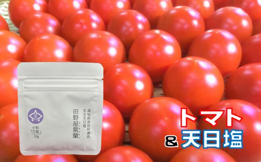 【先行受付】 安田町産 完全天日塩 新鮮とトマト セット 先行受付 完熟 トマト と 完全天日塩 セット  産地直送 新鮮 もぎたて 塩職人 手作り 野菜 とまと 海水 塩 田野屋 紫蘭 人気 年末年