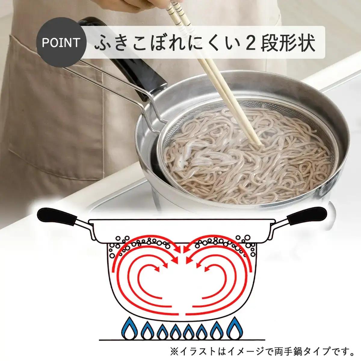 ゆで名人 ザル付片手鍋20cm キッチン用品 なべ 200mm 燕三条製 新生活 一人暮らし 【014S051】