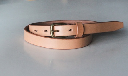 【minca】細幅20mmベルト/34インチ  栃木レザーの希少な「ハーネスレザー」使用の贅沢な1枚革のレザーベルト/タン(生成)/HL-B04/TAN【小物 ファッション 人気 おすすめ 】