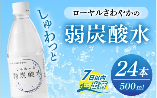 ローヤルさわやかのしゅわっと弱炭酸水 [A-030026] / 炭酸 炭酸水 水 微炭酸 24本 1ケース 500ml ペットボトル 飲料水 みず 北陸 飲料 無糖 軟水 ダイエット 福井県 福井市 ウォーター