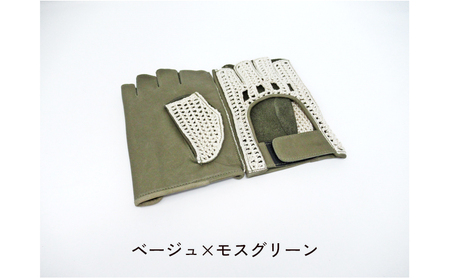 ドライビング手袋 ベージュ/キャメル