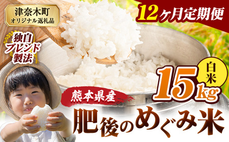 【12ヶ月定期便】熊本県産 白米 ブレンド米 肥後のめぐみ米 15kg 熊本県産 ふるさと納税 精米 米 こめ ふるさとのうぜい コメ お米 おこめ《申込み翌月から出荷》