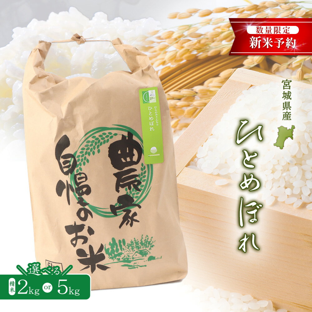 【ふるさと納税】新米 ひとめぼれ（精米） 2kg or 5kg 選べる内容量【数量限定】 | 宮城県 白石 ひとめぼれ 宮城米 みやぎ米 精米 白米 人気 銘柄 ブランド米 美味しい 米 上品 甘み ご飯 弁当 おにぎり おむすび お取り寄せ 宮城県 白石市 白石