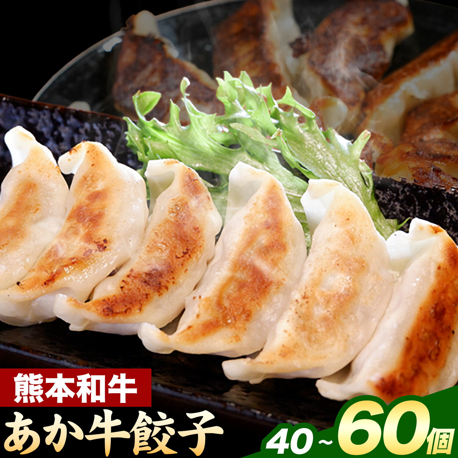 【ふるさと納税】熊本和牛あか牛ぎょうざセット 選べる 内容量 40個 50個 60個 熊本 あか牛 餃子 ぎょうざ 惣菜 おかず おつまみ 冷凍 送料無料《180日以内に出荷予定(土日祝除く)》