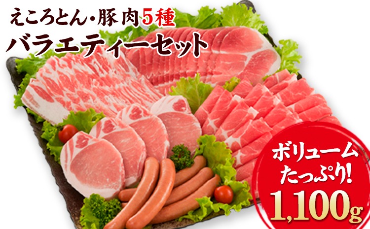 えころとん・豚肉5種(計1100g) バラエティセット《60日以内に出荷予定(土日祝除く)》熊本県産 有限会社ファームヨシダ---oz_fyd_42_1100g---