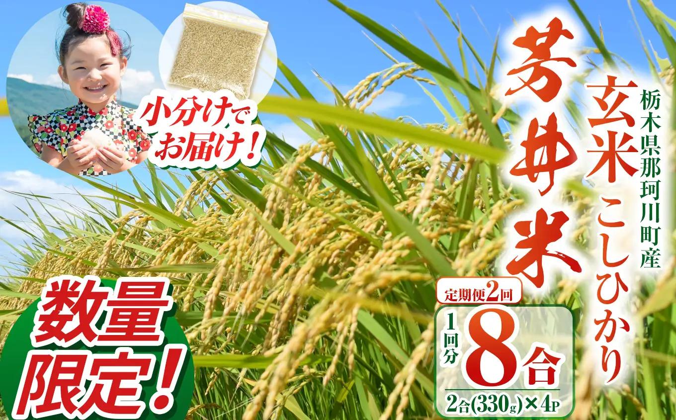 【数量限定】【定期2回】【令和8年度産】那珂川町産芳井米 コシヒカリ 玄米 330g（2合分）×4 | 栃木県 那珂川町 送料無料