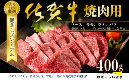 
                  【セット】佐賀牛 焼肉用 ロース モモ ウデ バラ 400g
                