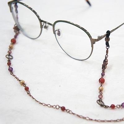 ふるさと納税 長岡京市 紗月工房ハンドメイド天然石メガネチェーン1点