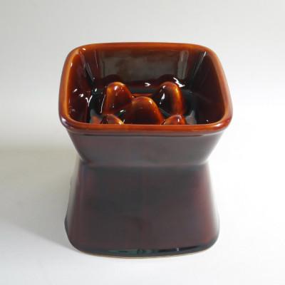 ふるさと納税 瑞浪市 美濃焼　陶器製ペット用フードボウル【高台傾斜カラーフードボウル/ブラウン】【pet166】