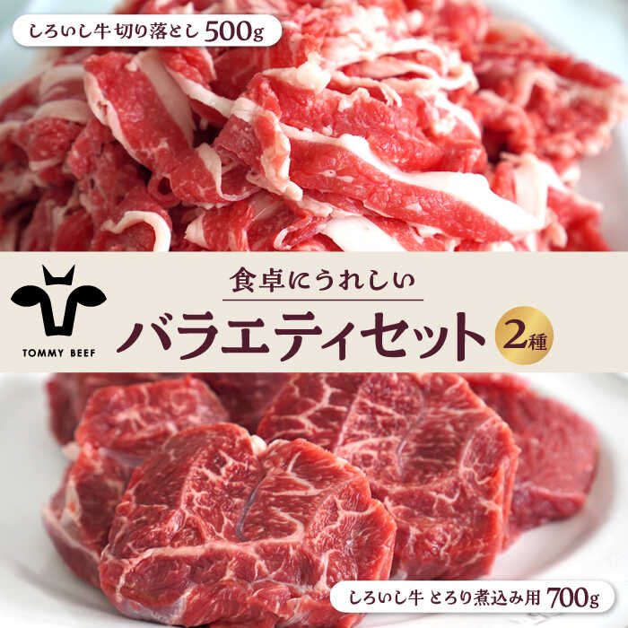 【ふるさと納税】【牧場直送】しろいし牛 食卓にうれしいバラエティ セット（切り落とし 500g＆とろり煮込み用 700g）【佐賀セントラル牧場】和牛 国産牛 黒毛和牛 ハンバーグ スライス 切落し BBQ 佐賀県 白石町 [IAH196]