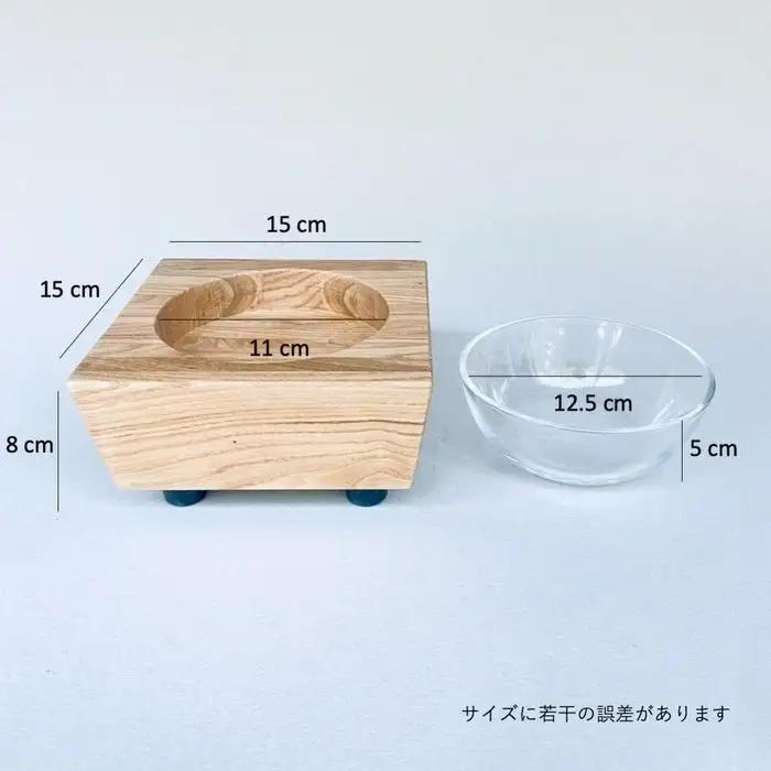 ペットフードテーブル carving S （福岡市内製造）（ガラスボウル付き） | 食器 テーブルウェア クラフト 民芸 日用品 ペット ペット用品 人気 おすすめ 送料無料