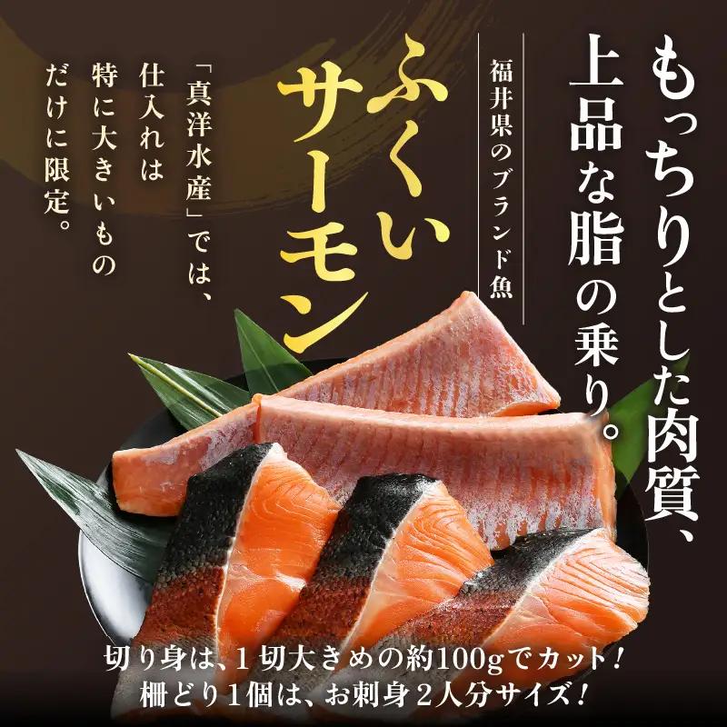 ふくいサーモンセット 計600g（切り身100g×3切・柵どり150g×2パック）＜鮮度抜群！＞ ／サーモン 鮭 [aw002-b005]