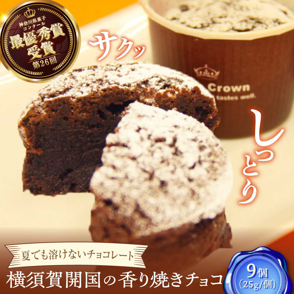 【ふるさと納税】横須賀開国の香り焼きチョコ 1個25g×9個 ダークチョコ チョコレート菓子 焼き菓子 横須賀 土産 デザート ご当地スイーツ 【カシュカシュ洋菓子店】[AKCG003]