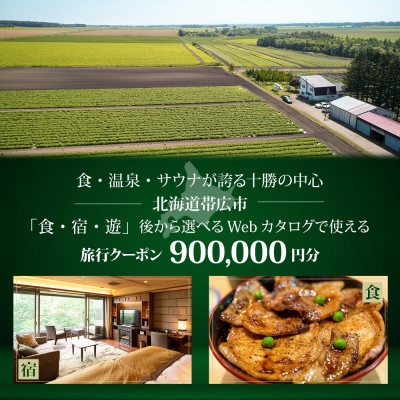 <北海道ツアー>帯広市 後から選べる旅行Webカタログで使える!旅行クーポン 90万円分【1181752】