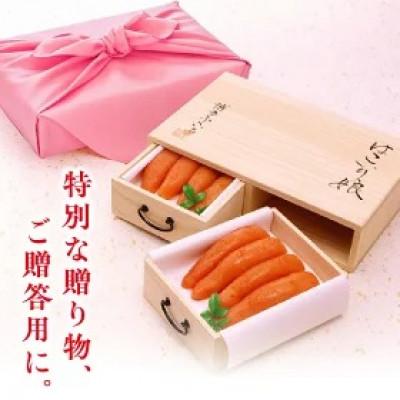 ふるさと納税 上毛町 博多ふくいち ご贈答用「辛子明太子はこいり娘 桐箱入り」550g |  | 02