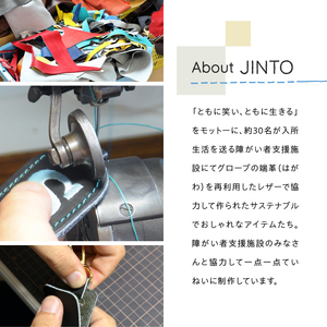 ゴルフティー フォルダー ティー付 JINTO 野球 グローブ 革 革小物 レザー ゴルフ：水色