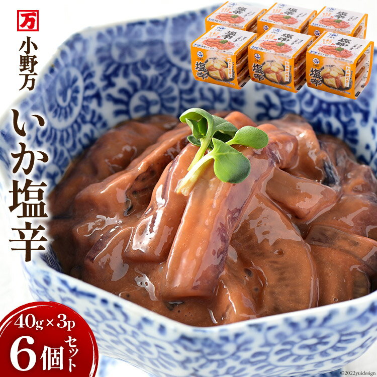 【ふるさと納税】いか塩辛 40g×3P 6個セット [小野万 宮城県 気仙沼市 20564606] 加工品 魚貝 魚介 おつまみ いか イカ 塩辛 ご飯のお供 小分け 食べきりサイズ 冷蔵