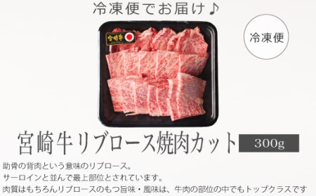 ＜宮崎牛＞リブロース焼肉300g ※90日以内出荷【C294】