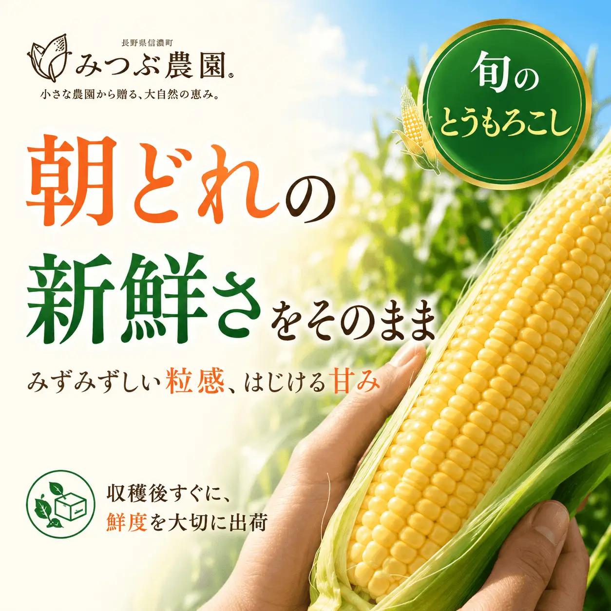 朝採れ極甘とうもろこし10本セット みつぶ農園【長野県信濃町・数量限定】