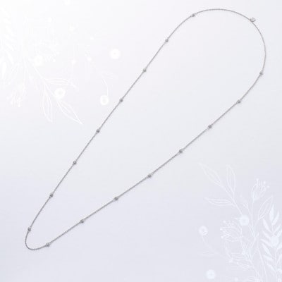 プラチナダイヤモンドステーションロングネックレス 16pcs Total 1ct 全長80cm【配送不可地域：沖縄県】【1469138】