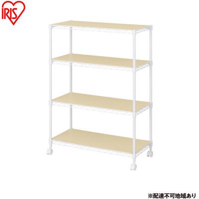 ふるさと納税 大河原町 カラーメタルラック ウッドボード付き CMM-75104B 白 アイリスオーヤマ[53753283]