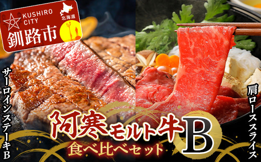 
                  阿寒モルト牛食べ比べセットB 牛肉 ステーキ 肩ロース ローススライス すき焼き サーロイン F4F-4175
                