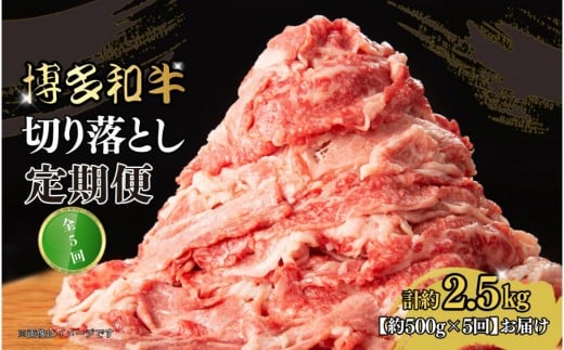 博多和牛　切り落とし　定期便全5回　計約2.5kg(約500g×5回)
