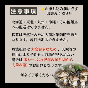 丹波松茸 特選上物＜丹波四季菜料理 宮本屋＞松茸