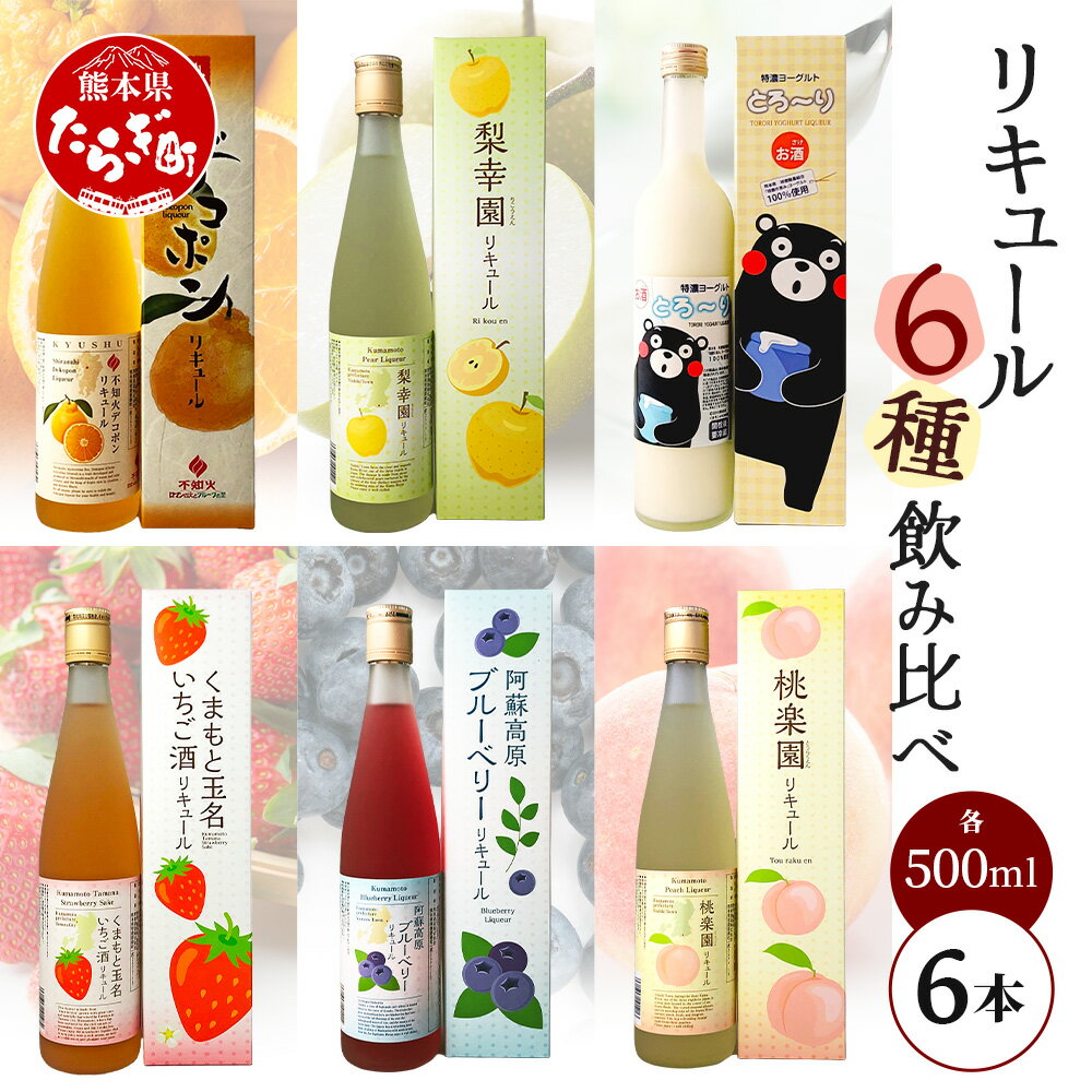 【ふるさと納税】常楽酒造 リキュール 6種 飲み比べ セット ≪ ブルーベリー いちご 桃 デコポン 梨 ヨーグルト ≫ フルーツ リキュール お酒 スイート 女性 女子会 パーティ 人気 ギフト 贈り物 プレゼント 飲み比べ 九州 熊本県 多良木 送料無料
