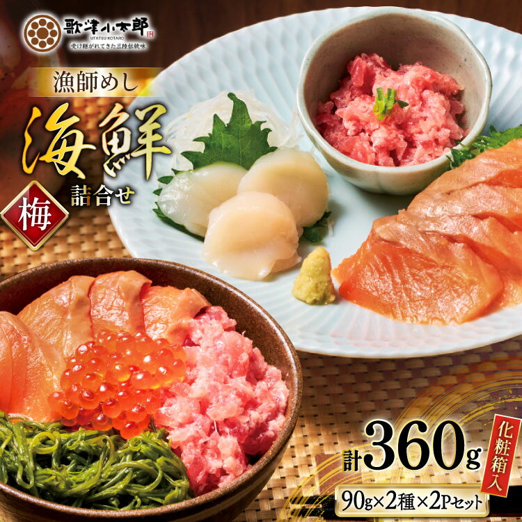 【ふるさと納税】海鮮 詰め合わせ セット 〈梅〉 計4パック [橋本水産食品 宮城県 南三陸町 m304amh590023] 魚介 魚介類 魚 海鮮 海鮮丼 丼 サーモン 銀鮭 鮪 まぐろ マグロ 鮭 まぐろたたき 小分け 個包装 冷凍 三陸 ホタテ 帆立 ほたて