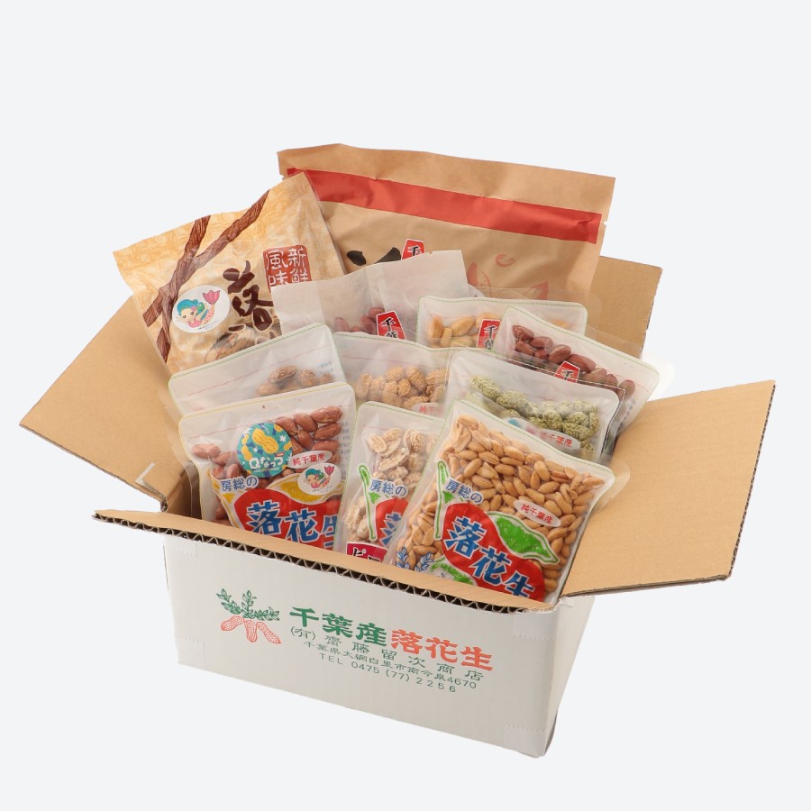 特選さやつき煎り豆、手剥き煎り豆落花生（11袋セット）