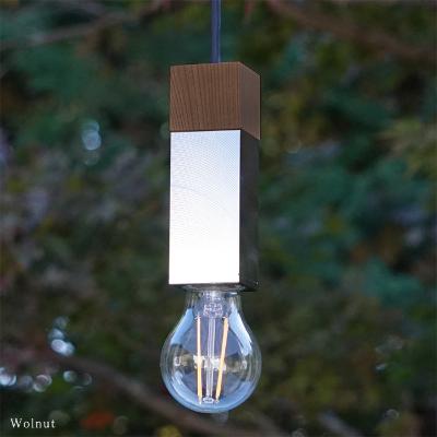 ふるさと納税 瑞浪市 CTSH LIGHT. ペンダントライト SQUARE【Walnut×クロム加工  E-26】