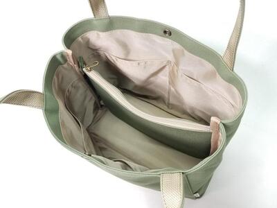 【いちひこ帆布】パーティショントート　カーキ