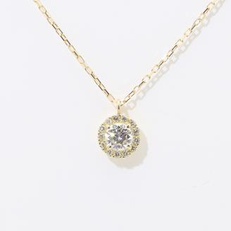 K18　0.2ct　up　取り巻き　ダイヤモンド　ペンダント