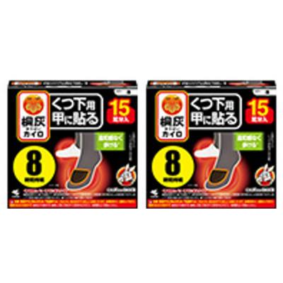 ふるさと納税 藤岡市 【桐灰小林製薬】桐灰カイロ　くつ下用 甲に貼る 黒 15足分×2個