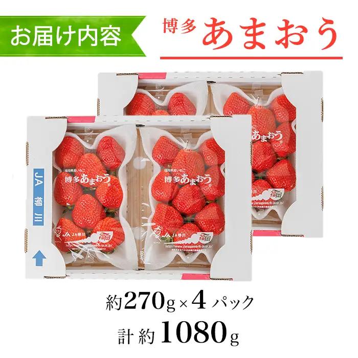 ＜数量限定・先行予約受付中！2027年1月中旬～2月上旬に順次発送＞福岡県産苺「あまおう」グランデ以上(計約1080g)いちご 苺 フルーツ 果物 くだもの 福岡限定 家庭用 冷蔵 ＜離島配送不可＞【